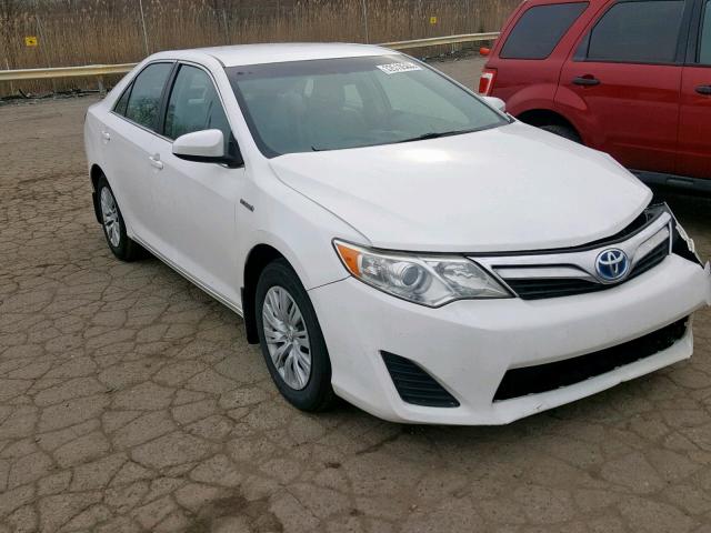 4T1BD1FK8CU019691 - 2012 TOYOTA CAMRY HYBR WHITE photo 1