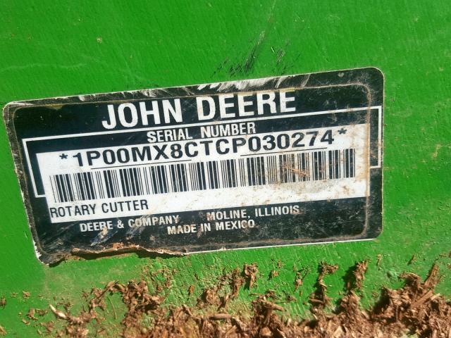 1P00MX8CTCP030274 - 2012 JOHN DEERE MOWER GREEN photo 10