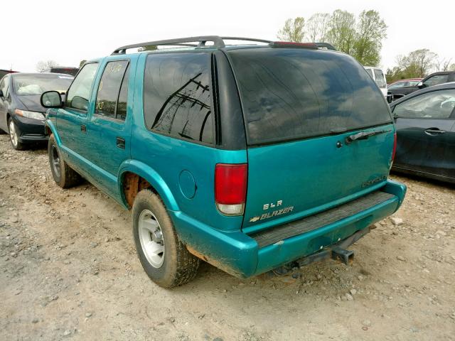 1GNCS13W5T2269480 - 1996 CHEVROLET BLAZER TEAL photo 3