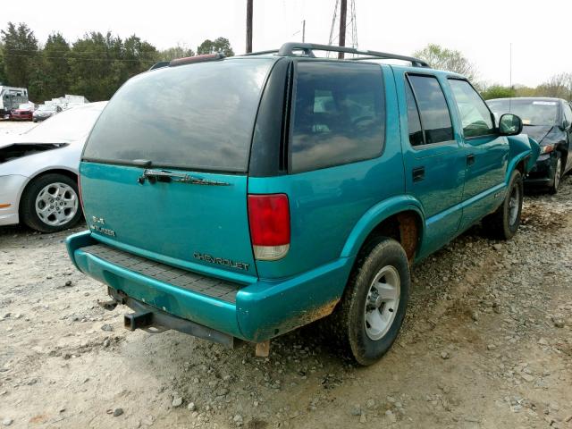 1GNCS13W5T2269480 - 1996 CHEVROLET BLAZER TEAL photo 4