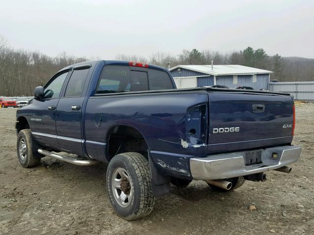 3D7KU28DX3G793698 - 2003 DODGE RAM 2500 S BLUE photo 3