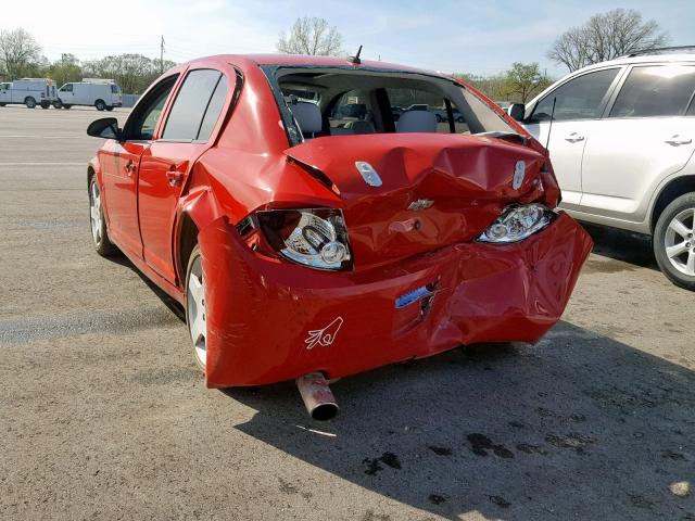 1G1AT58H697187082 - 2009 CHEVROLET COBALT LT RED photo 3