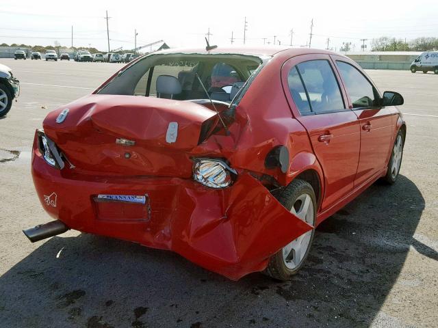 1G1AT58H697187082 - 2009 CHEVROLET COBALT LT RED photo 4