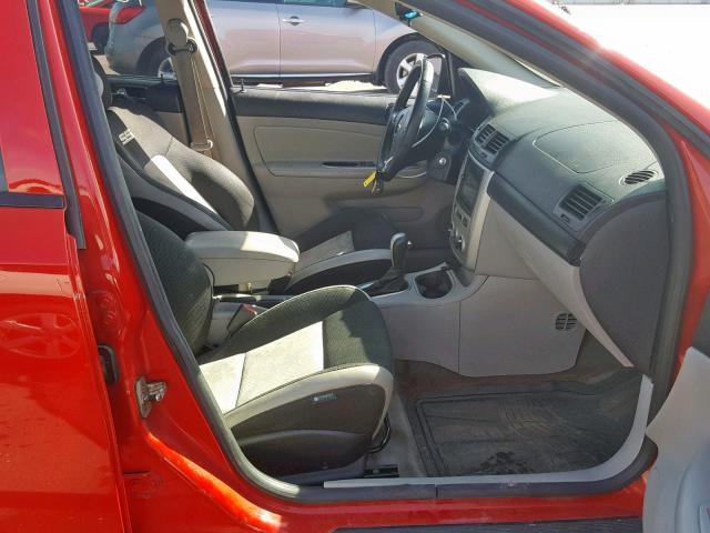 1G1AT58H697187082 - 2009 CHEVROLET COBALT LT RED photo 5