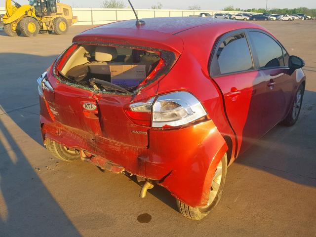 KNADN5A34D6096546 - 2013 KIA RIO EX RED photo 4