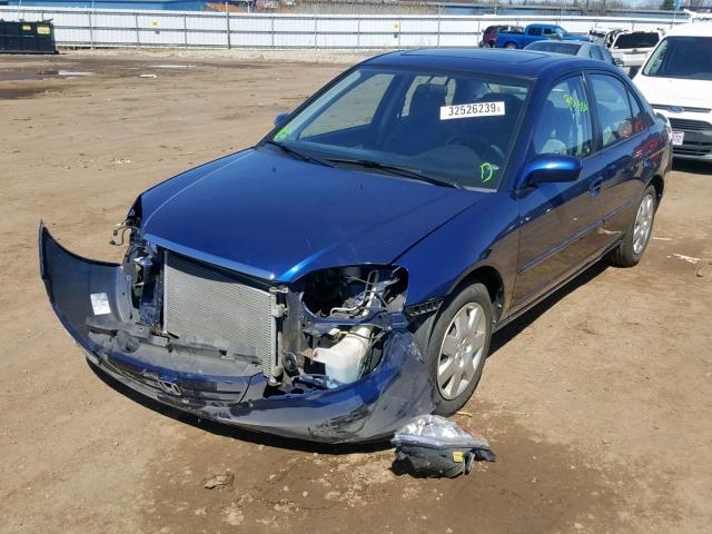 1HGES26702L068916 - 2002 HONDA CIVIC EX BLUE photo 2