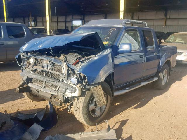 1N6ED27T01C385997 - 2001 NISSAN FRONTIER C BLUE photo 2