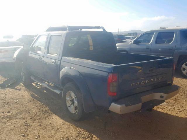 1N6ED27T01C385997 - 2001 NISSAN FRONTIER C BLUE photo 3