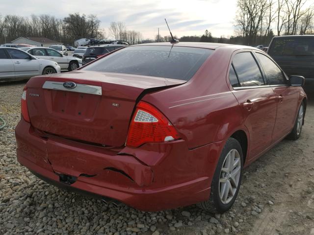 3FAHP0JA8AR199215 - 2010 FORD FUSION SEL MAROON photo 4