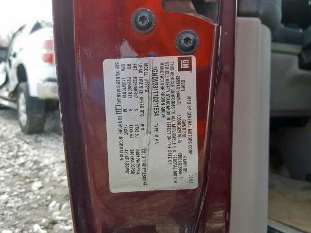 1GNDV33177D211554 - 2007 CHEVROLET UPLANDER L 紫色 照片 10