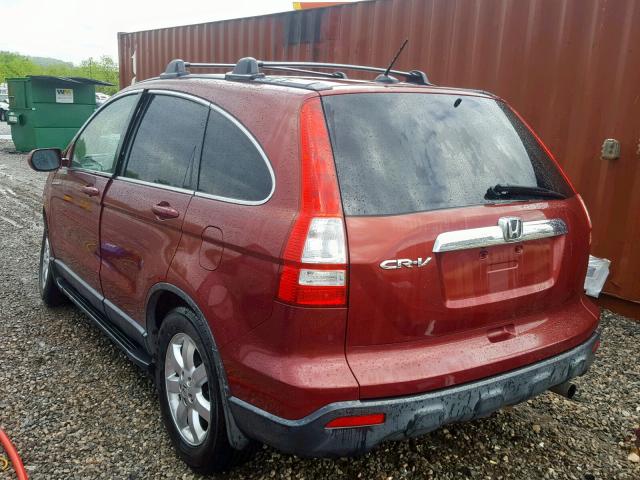 JHLRE38707C033233 - 2007 HONDA CR-V EXL BURGUNDY photo 3