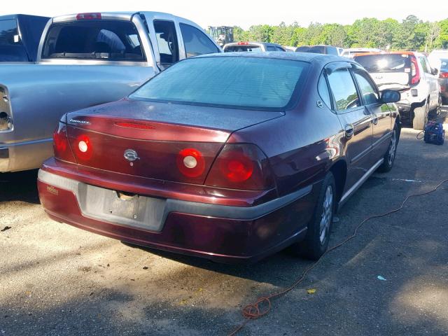 2G1WF52E229358135 - 2002 CHEVROLET IMPALA BURGUNDY photo 4