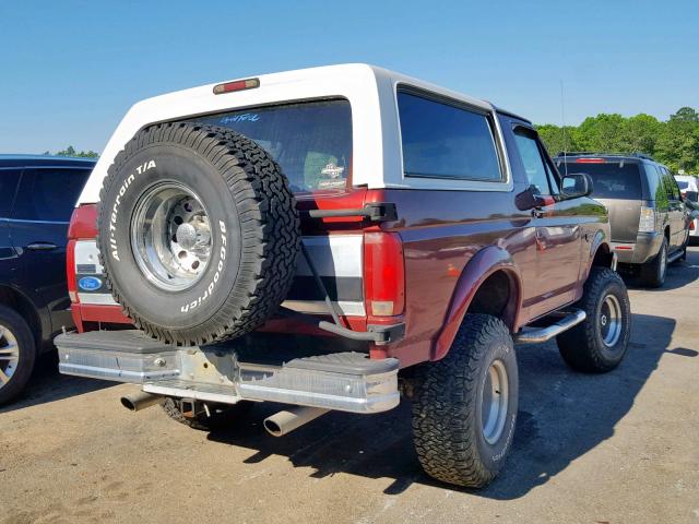 1FMEU15H6NLA14291 - 1992 FORD BRONCO U10 MAROON photo 4