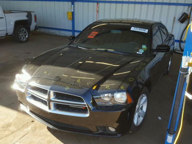 2C3CDXHG5EH357435 - 2014 DODGE CHARGER SX BLACK photo 2