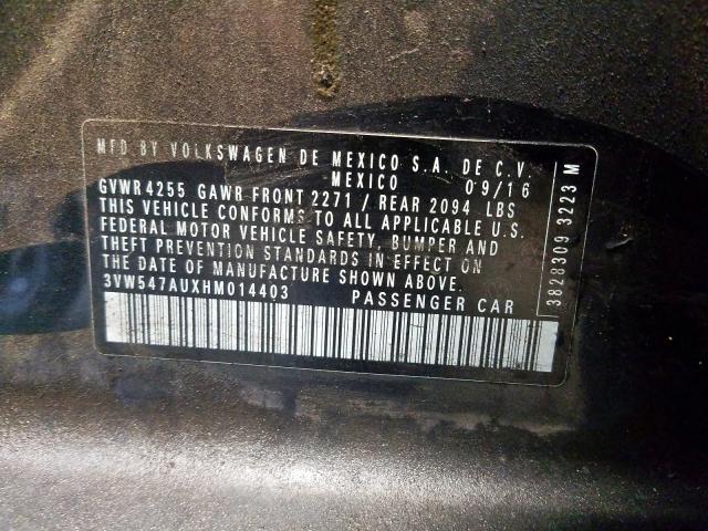 3VW547AUXHM014403 - 2017 VOLKSWAGEN GTI SPORT  photo 10