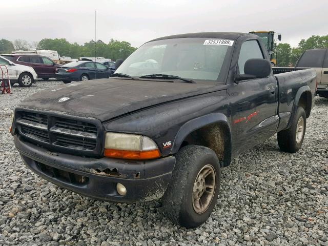 1B7GG26X4WS526381 - 1998 DODGE DAKOTA BLACK photo 2