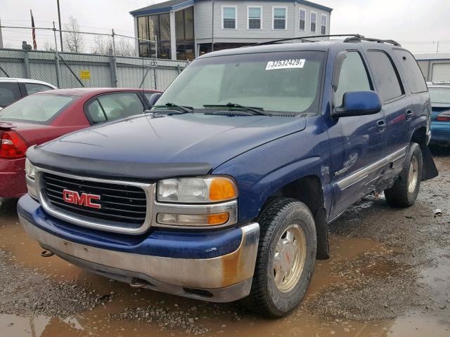 1GKEK13T2YJ202392 - 2000 GMC YUKON BLUE photo 2