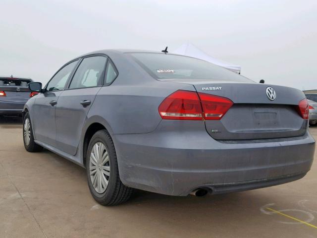 1VWAP7A32EC011165 - 2014 VOLKSWAGEN PASSAT S GRAY photo 3