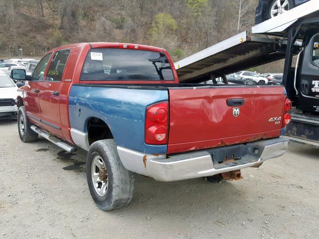 3D7KS29C37G743243 - 2007 DODGE RAM 2500 RED photo 3