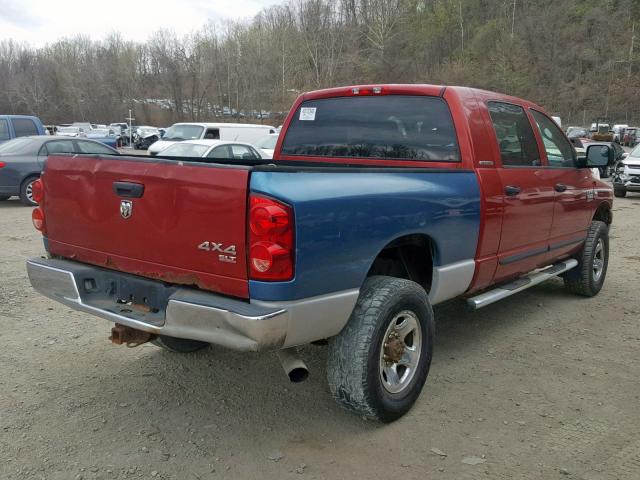 3D7KS29C37G743243 - 2007 DODGE RAM 2500 RED photo 4