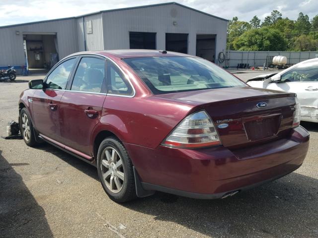 1FAHP24W08G187306 - 2008 FORD TAURUS SEL MAROON photo 3