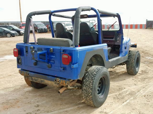 1J4FY19P9RP473287 - 1994 JEEP WRANGLER / BLUE photo 4