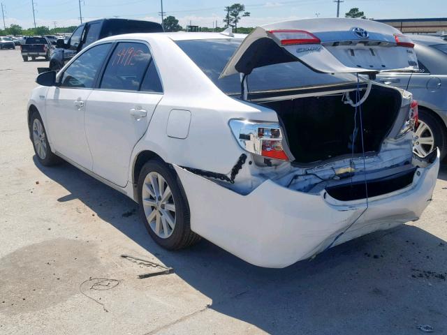 4T1BD1FKXCU011446 - 2012 TOYOTA CAMRY HYBR WHITE photo 3