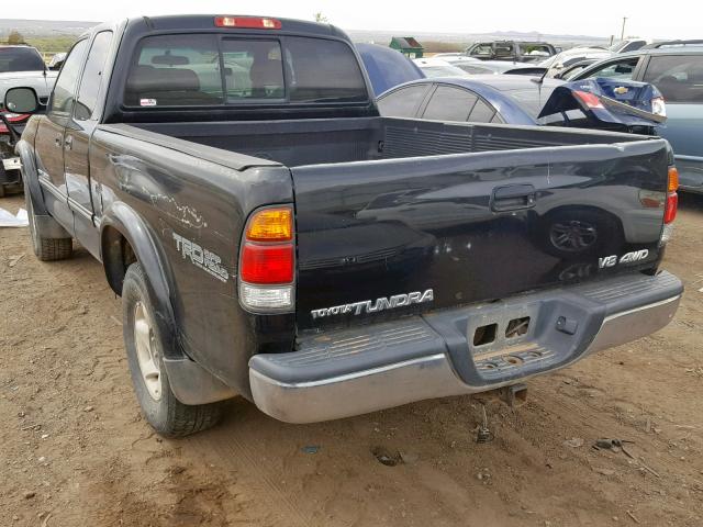 5TBBT4810YS035658 - 2000 TOYOTA TUNDRA BLACK photo 3