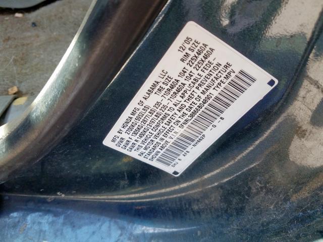 5FNRL38866B048901 - 2006 HONDA ODYSSEY TOURING  photo 10