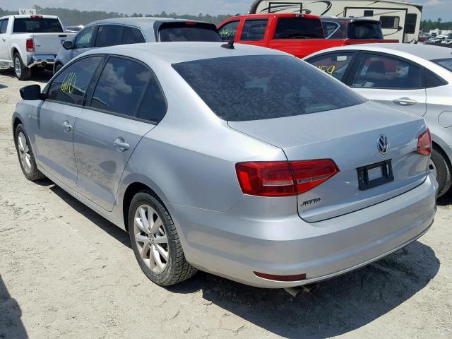 3VW2K7AJ5FM287339 - 2015 VOLKSWAGEN JETTA BASE SILVER photo 3