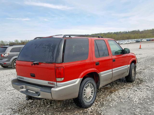 1GKDT13W0X2524380 - 1999 GMC JIMMY RED photo 4