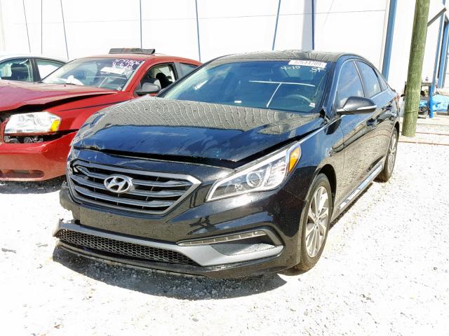 5NPE34AF0FH106001 - 2015 HYUNDAI SONATA SPO BLACK photo 2