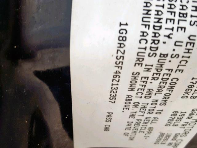 1G8AZ55F46Z132357 - 2006 SATURN ION LEVEL GREEN photo 10