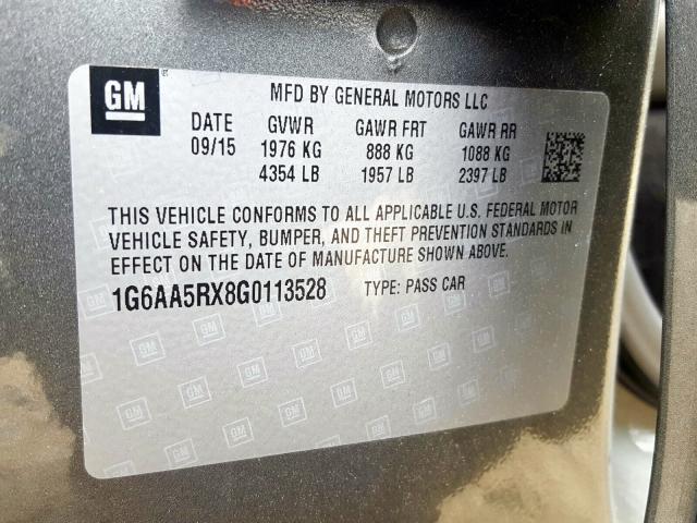 1G6AA5RX8G0113528 - 2016 CADILLAC ATS  photo 10