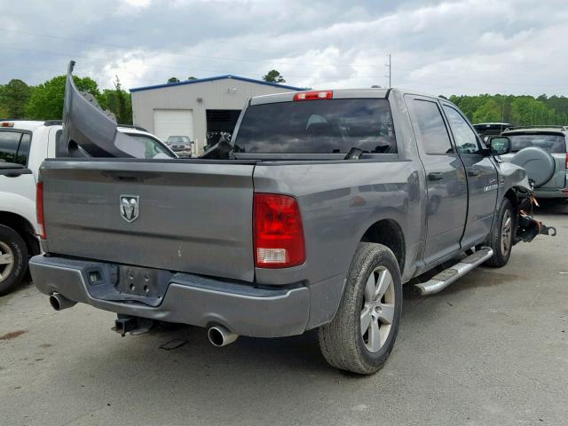 1C6RD6KTXCS174082 - 2012 DODGE RAM 1500 S GRAY photo 4