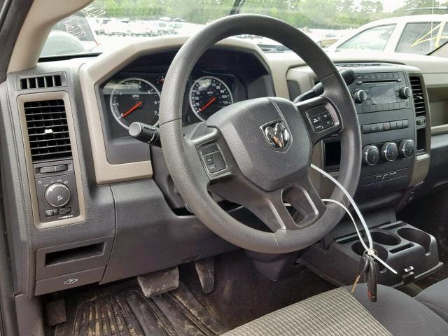 1C6RD6KTXCS174082 - 2012 DODGE RAM 1500 S GRAY photo 9