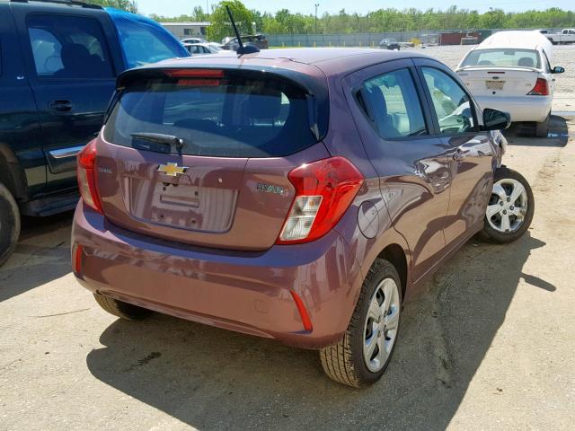 KL8CB6SA2KC704601 - 2019 CHEVROLET SPARK LS PURPLE photo 4