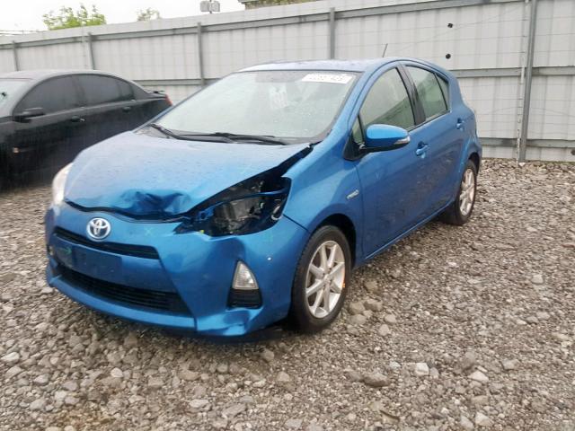 JTDKDTB38C1524114 - 2012 TOYOTA PRIUS C BLUE photo 2