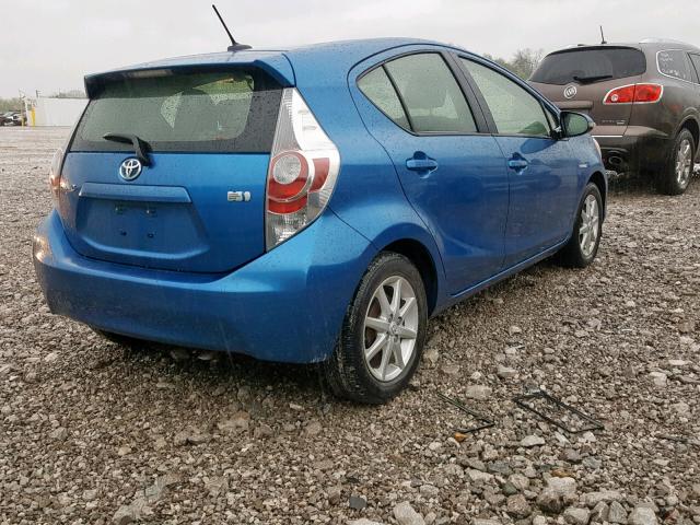 JTDKDTB38C1524114 - 2012 TOYOTA PRIUS C BLUE photo 4