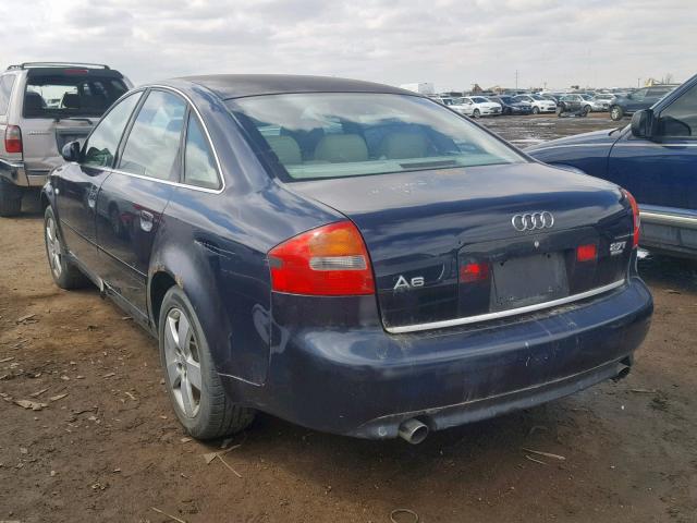 WAULD64BX2N020081 - 2002 AUDI A6 2.7T QU BLUE photo 3