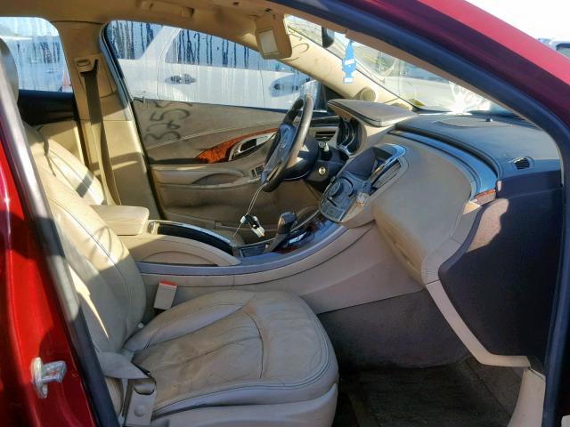 1G4GC5EG0AF269991 - 2010 BUICK LACROSSE C RED photo 5