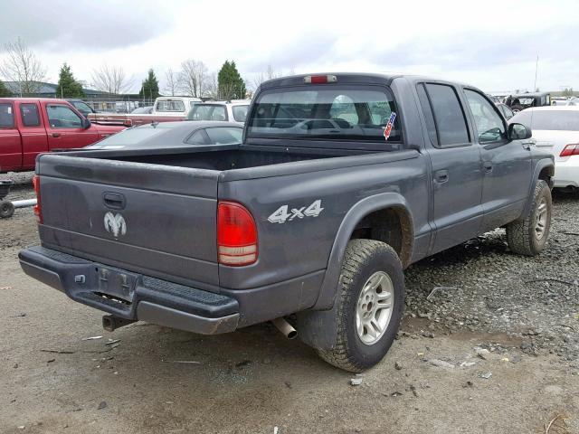 1D7HG38X33S185466 - 2003 DODGE DAKOTA QUA GRAY photo 4