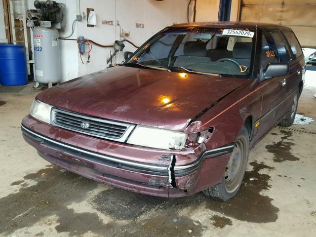 4S3BJ6328N9915087 - 1992 SUBARU LEGACY L BURGUNDY photo 2