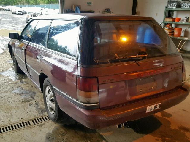 4S3BJ6328N9915087 - 1992 SUBARU LEGACY L BURGUNDY photo 3