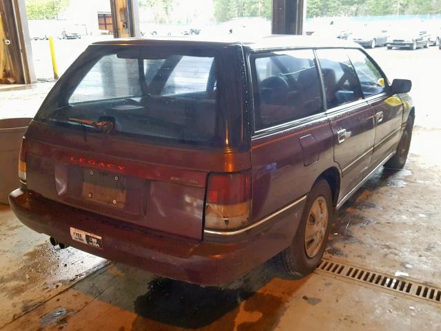 4S3BJ6328N9915087 - 1992 SUBARU LEGACY L BURGUNDY photo 4