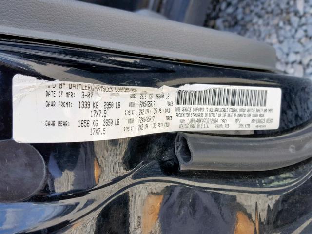 1J8HH48K07C612984 - 2007 JEEP COMMANDER BLACK photo 10