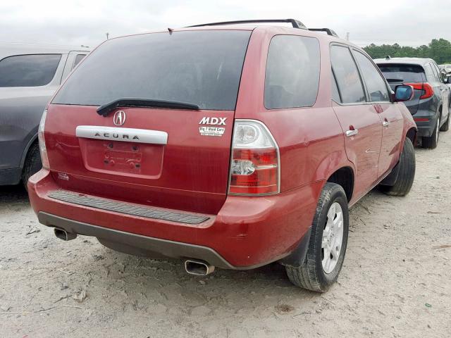 2HNYD18695H529210 - 2005 ACURA MDX TOURIN RED photo 4