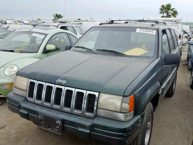 1J4GZ48S5WC351148 - 1998 JEEP GRAND CHER GREEN photo 2