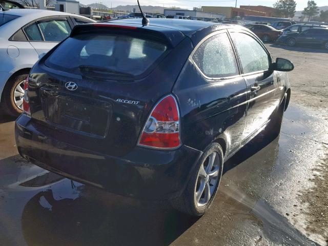 KMHCN36C77U049616 - 2007 HYUNDAI ACCENT SE BLACK photo 4