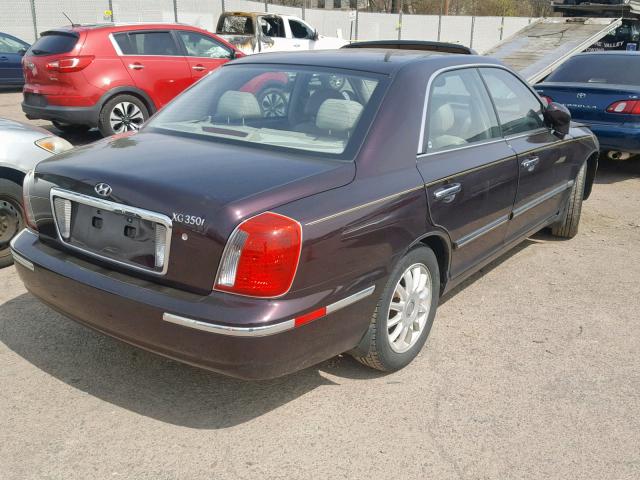 KMHFU45E05A413656 - 2005 HYUNDAI XG 350 BURGUNDY photo 4